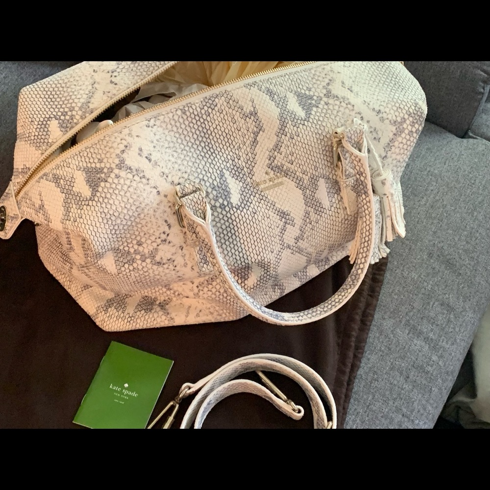 Boutique not outlet Katespade lux snakeskin design leather duffle